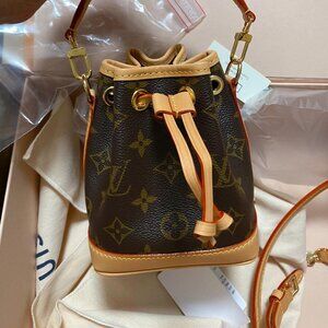 Louis Vuitton Monogram Mini Bucket Bag in Brown and Tan